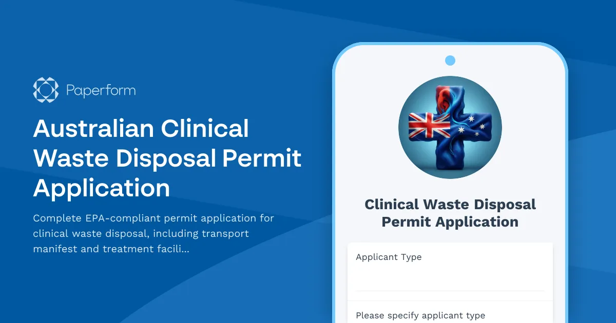 Australian Clinical Waste Disposal Permit Application