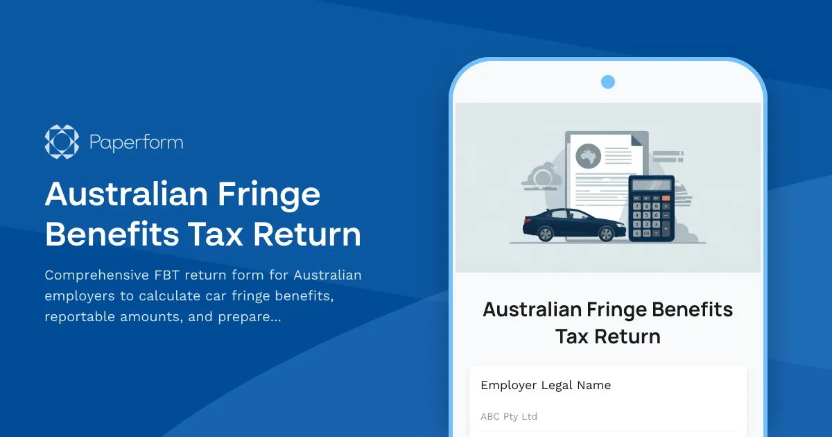 Australian Fringe Benefits Tax Return