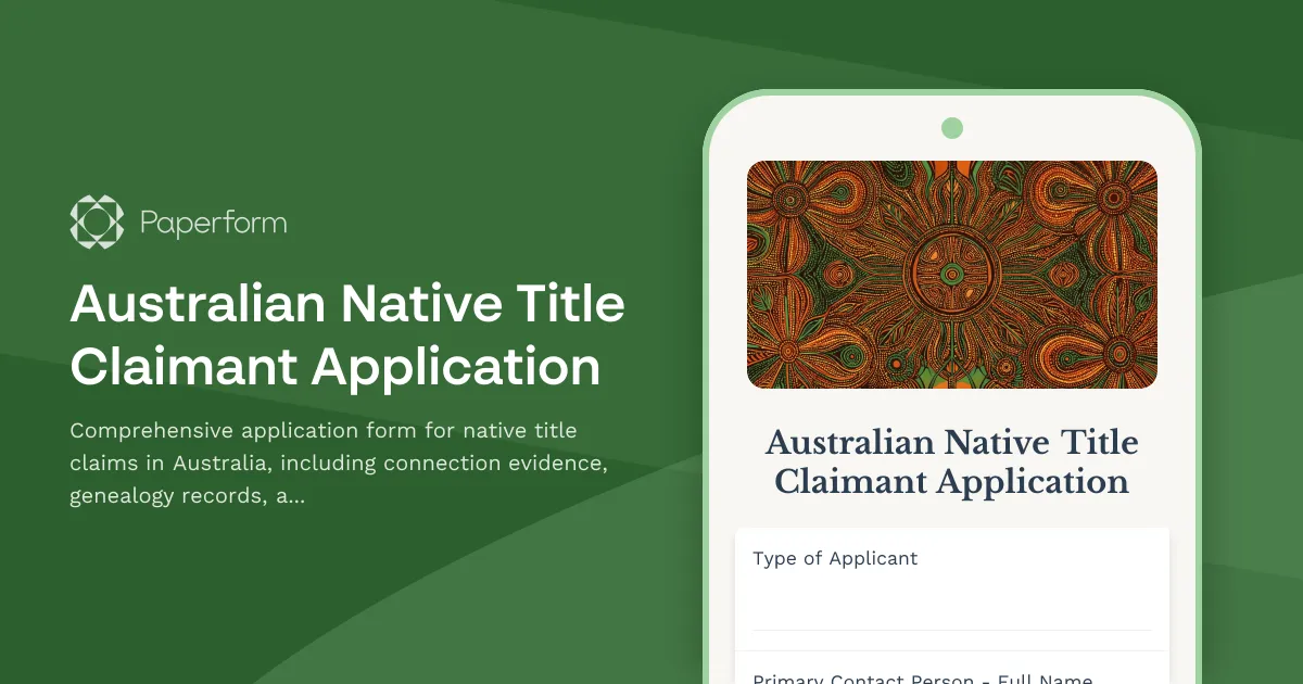 Australian Native Title Claimant Application