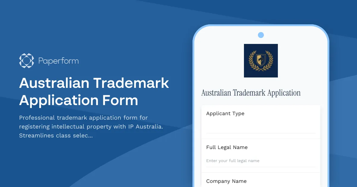 Australian Trademark Application Form