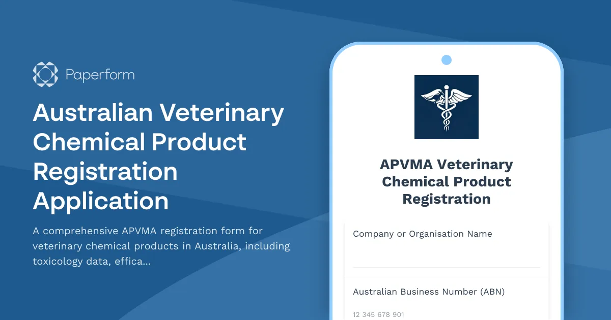 Australian Veterinary Chemical Product Registration Application