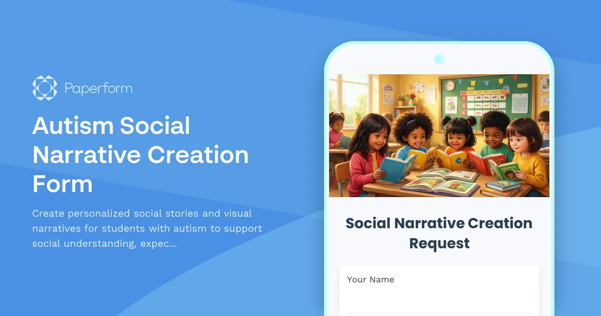 Autism Social Narrative Creation Form