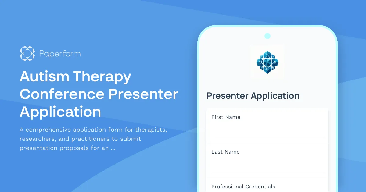 Autism Therapy Conference Presenter Application