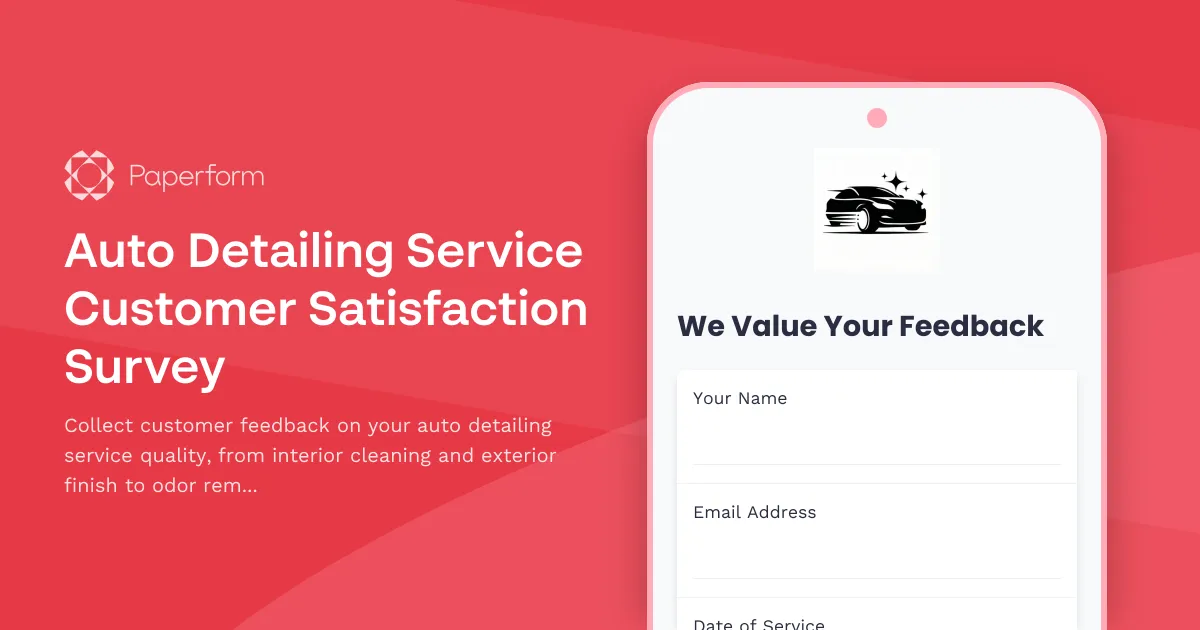 Auto Detailing Service Customer Satisfaction Survey