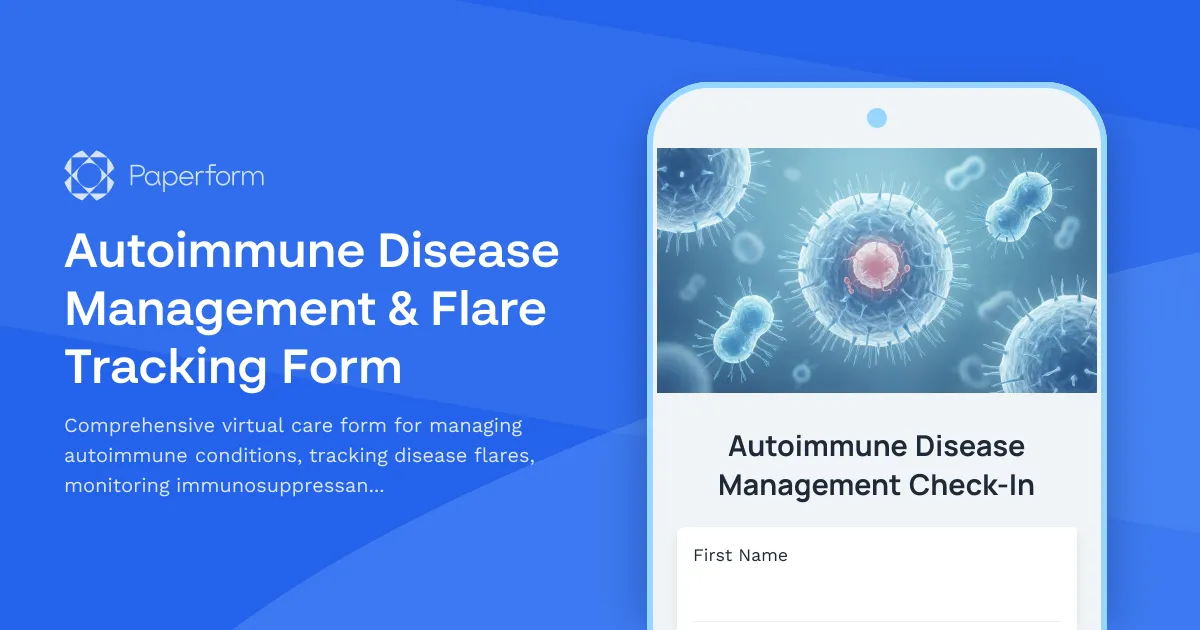 Autoimmune Disease Management & Flare Tracking Form