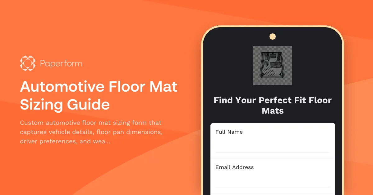 Automotive Floor Mat Sizing Guide