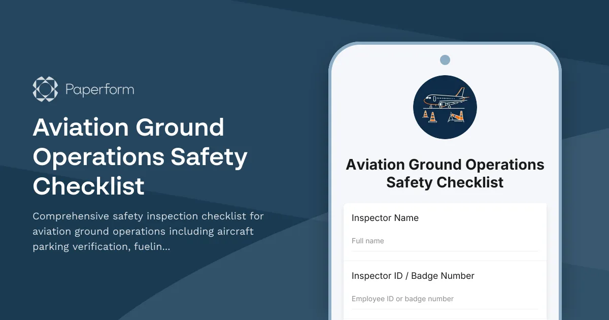 Aviation Ground Operations Safety Checklist