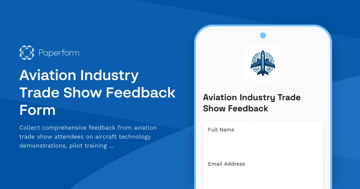 Aviation Industry Trade Show Feedback Form