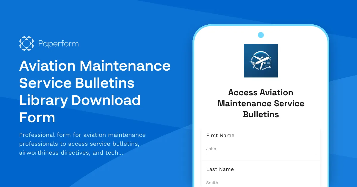 Aviation Maintenance Service Bulletins Library Download Form
