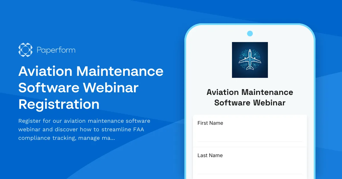 Aviation Maintenance Software Webinar Registration
