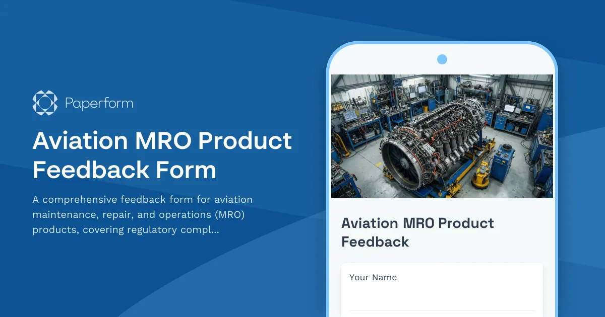 Aviation MRO Product Feedback Form