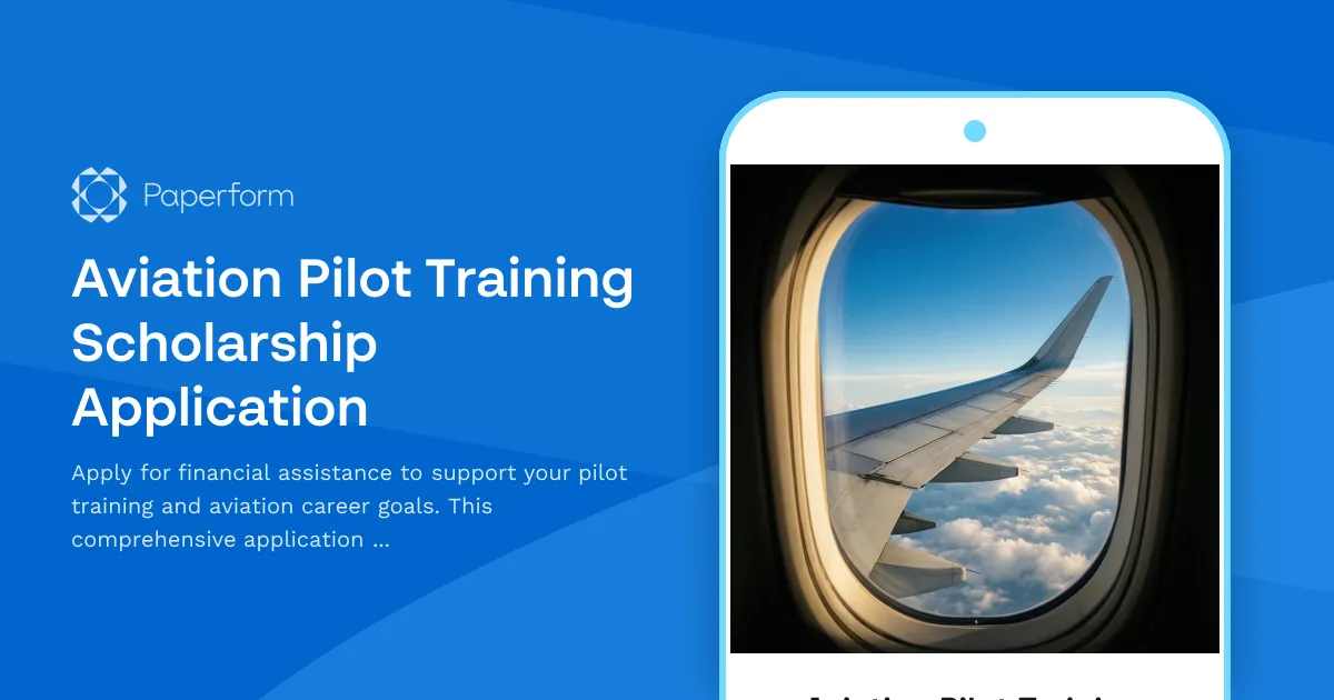 Aviation Pilot Training Scholarship Application