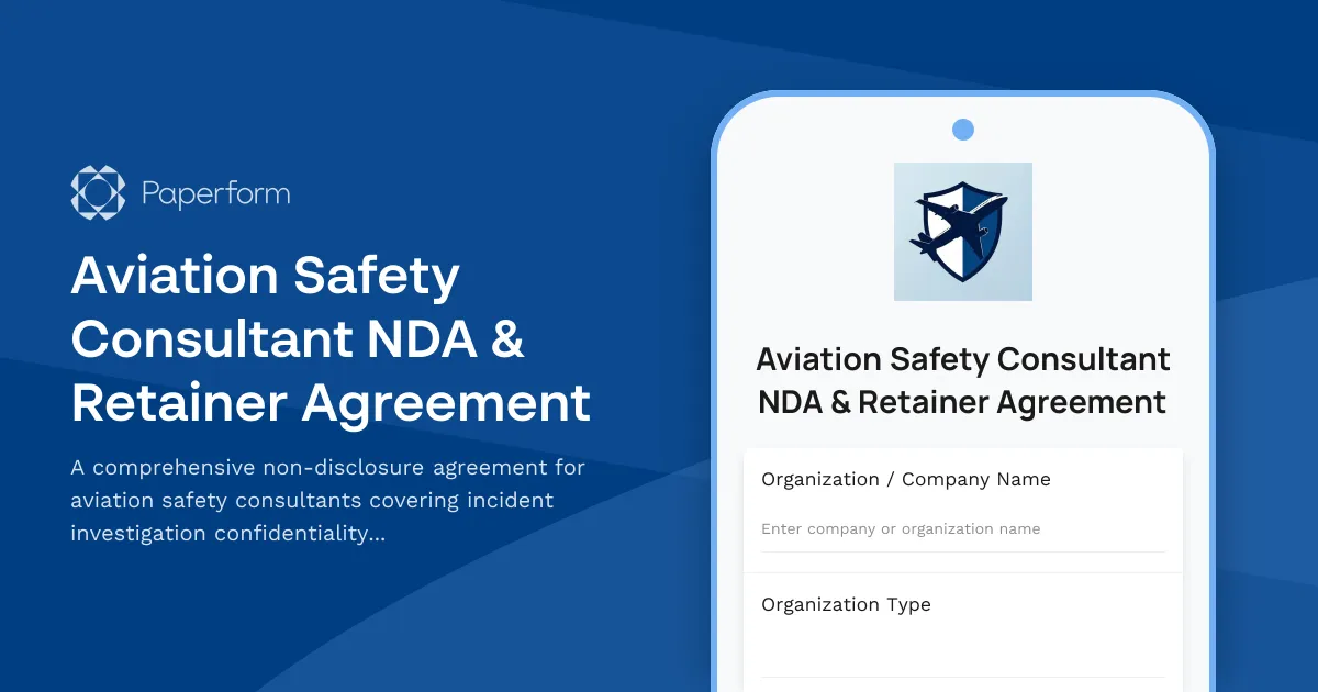 Aviation Safety Consultant NDA & Retainer Agreement