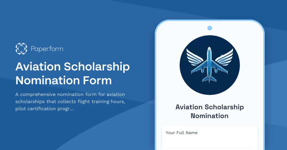Aviation Scholarship Nomination Form