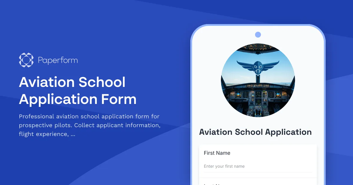 Aviation School Application Form