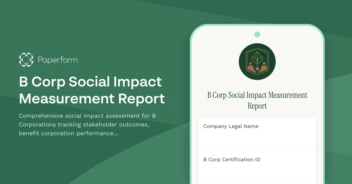 B Corp Social Impact Measurement Report
