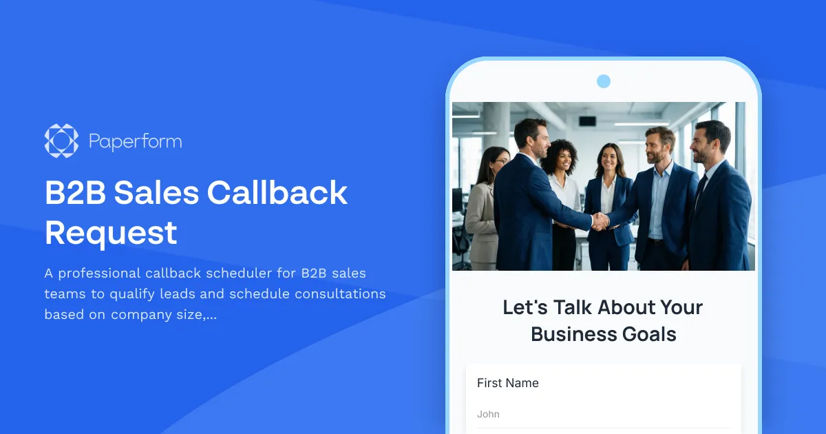 B2B Sales Callback Request