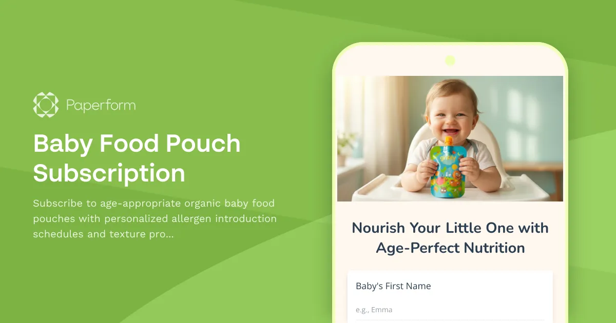 Baby Food Pouch Subscription