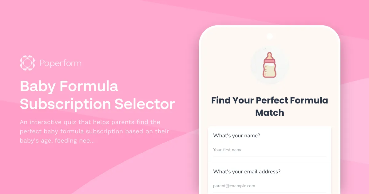 Baby Formula Subscription Selector