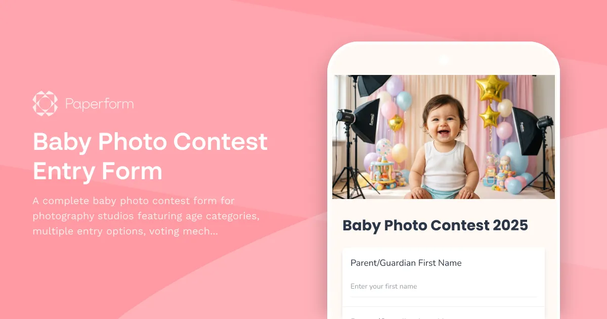 Baby Photo Contest Entry Form