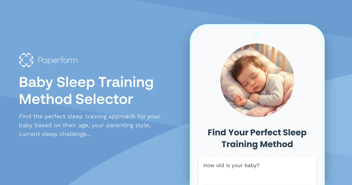 Baby Sleep Training Method Selector
