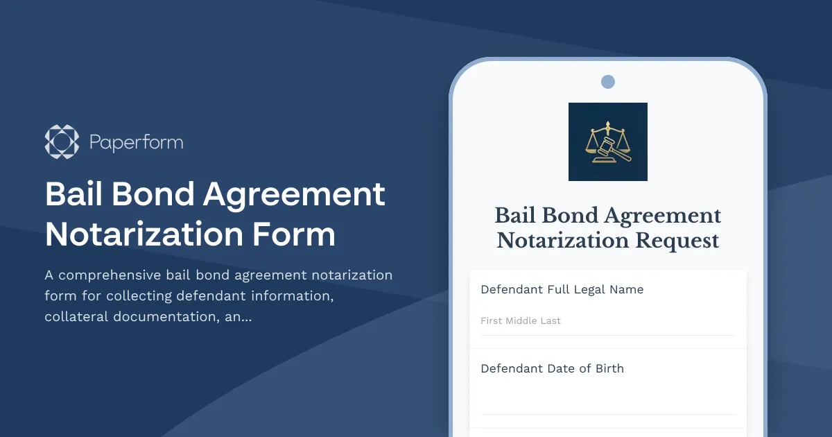 Bail Bond Agreement Notarization Form