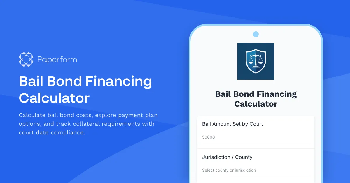 Bail Bond Financing Calculator