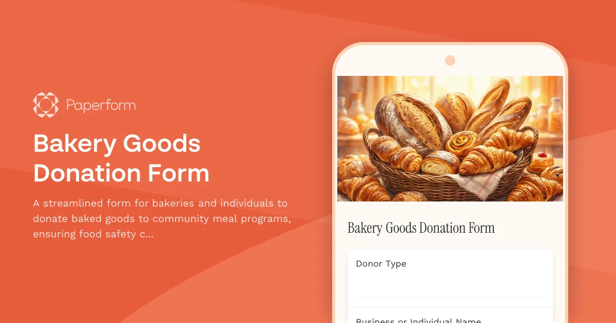 Bakery Goods Donation Form