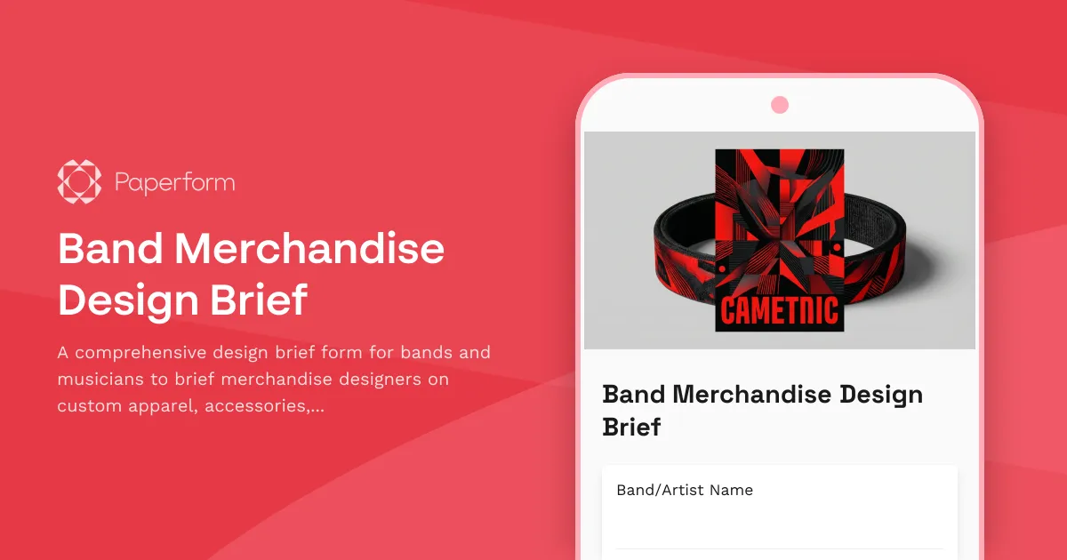 Band Merchandise Design Brief