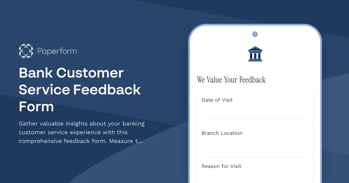 Bank Customer Service Feedback Form