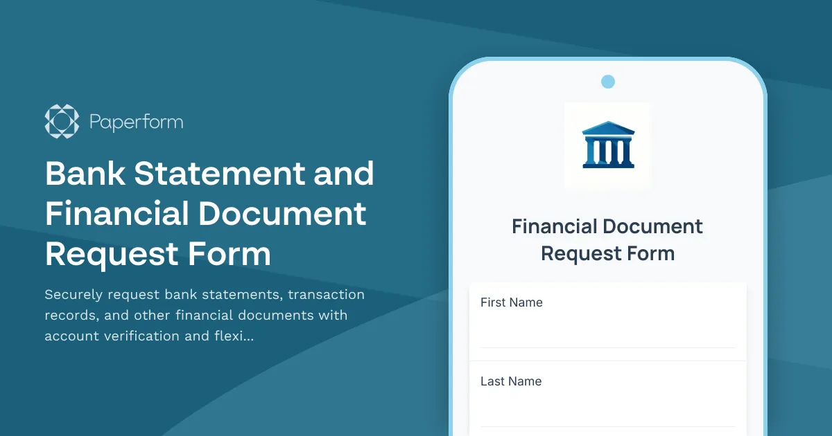 Bank Statement and Financial Document Request Form