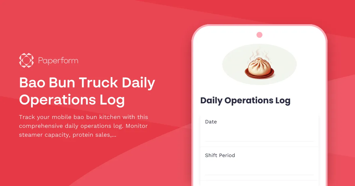 Bao Bun Truck Daily Operations Log