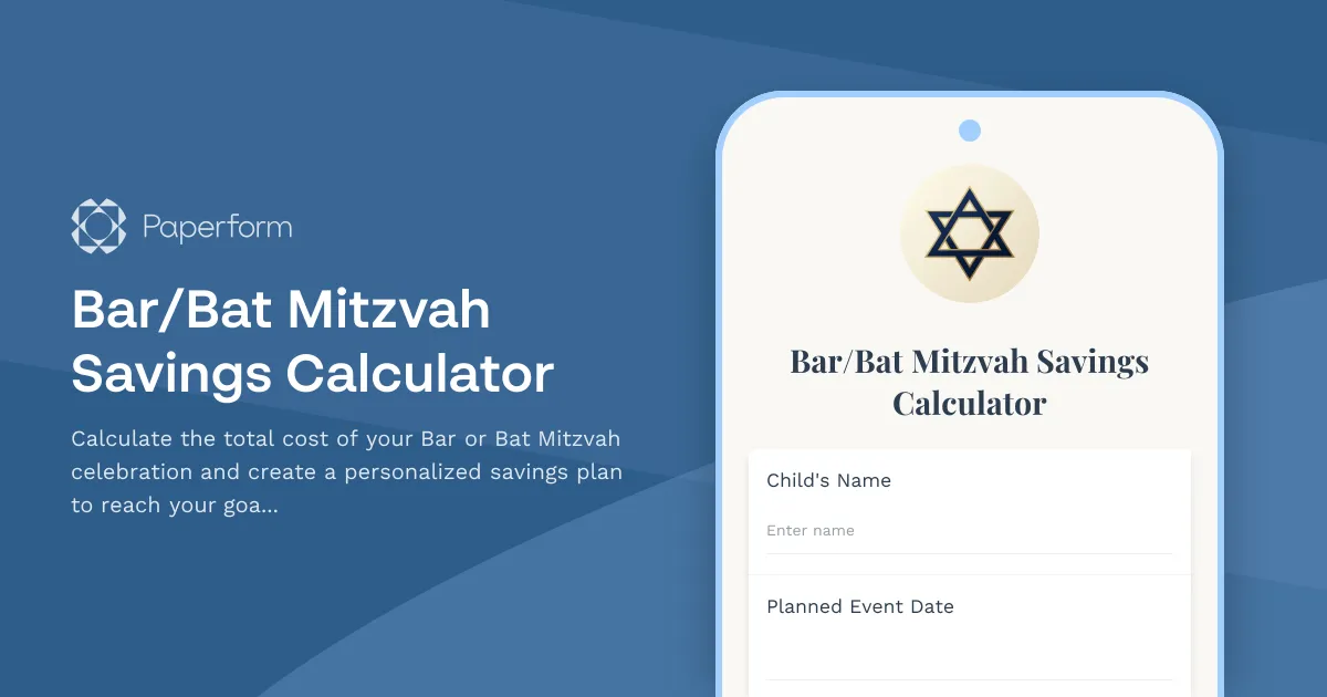 Bar/Bat Mitzvah Savings Calculator