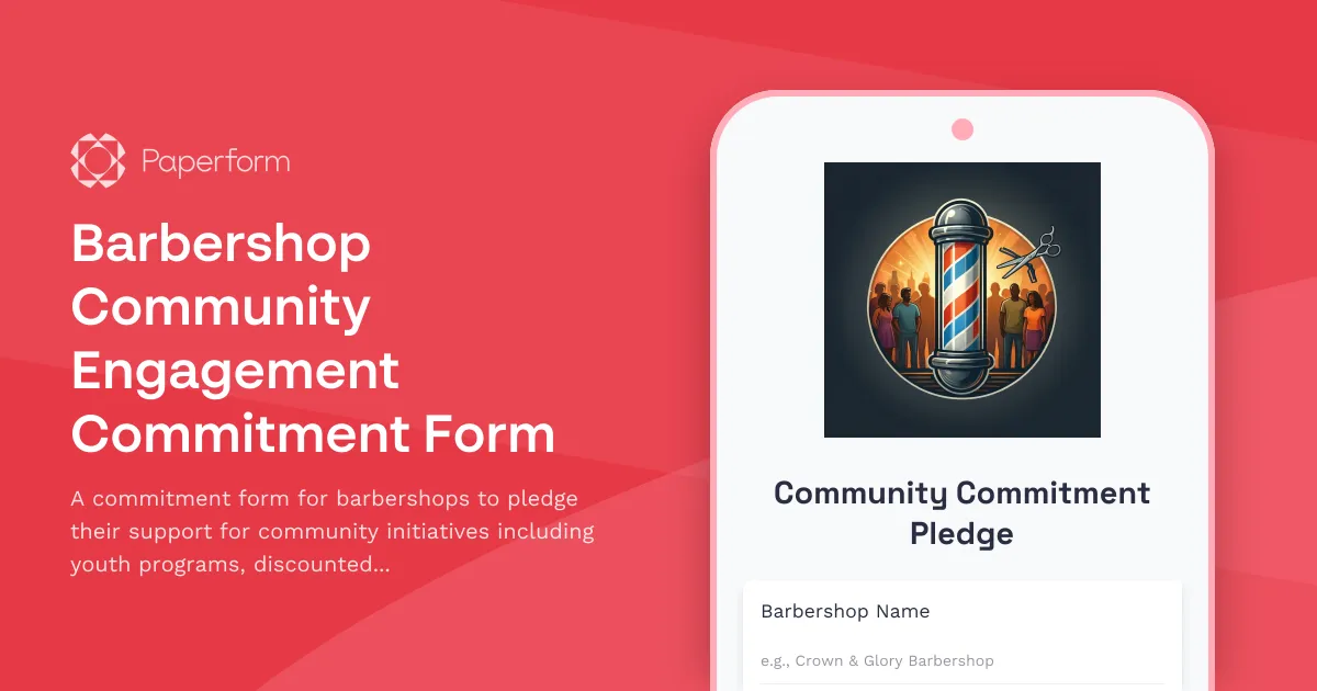 Barbershop Community Engagement Commitment Form