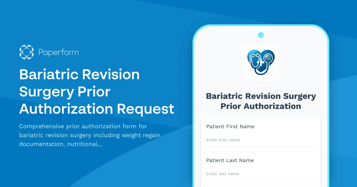 Bariatric Revision Surgery Prior Authorization Request