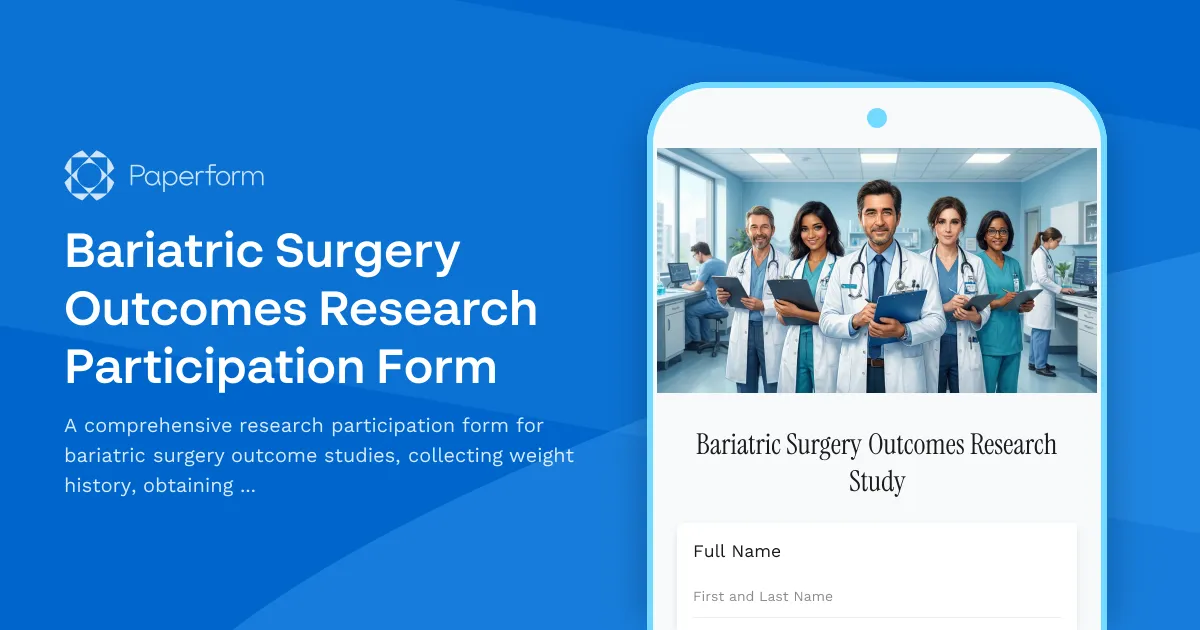 Bariatric Surgery Outcomes Research Participation Form