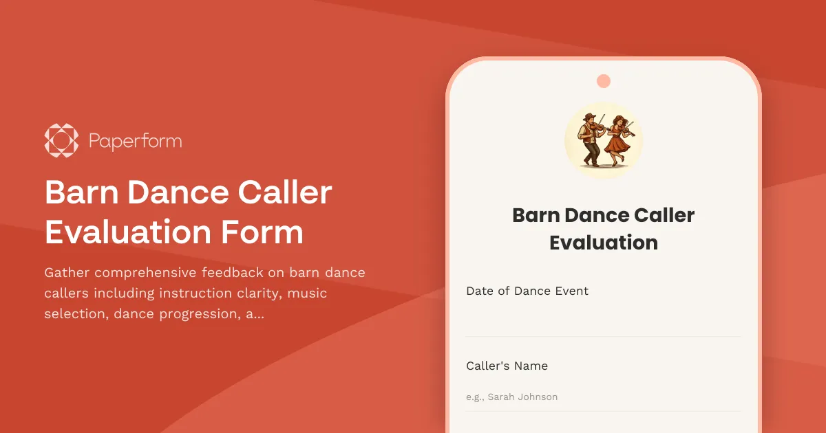 Barn Dance Caller Evaluation Form