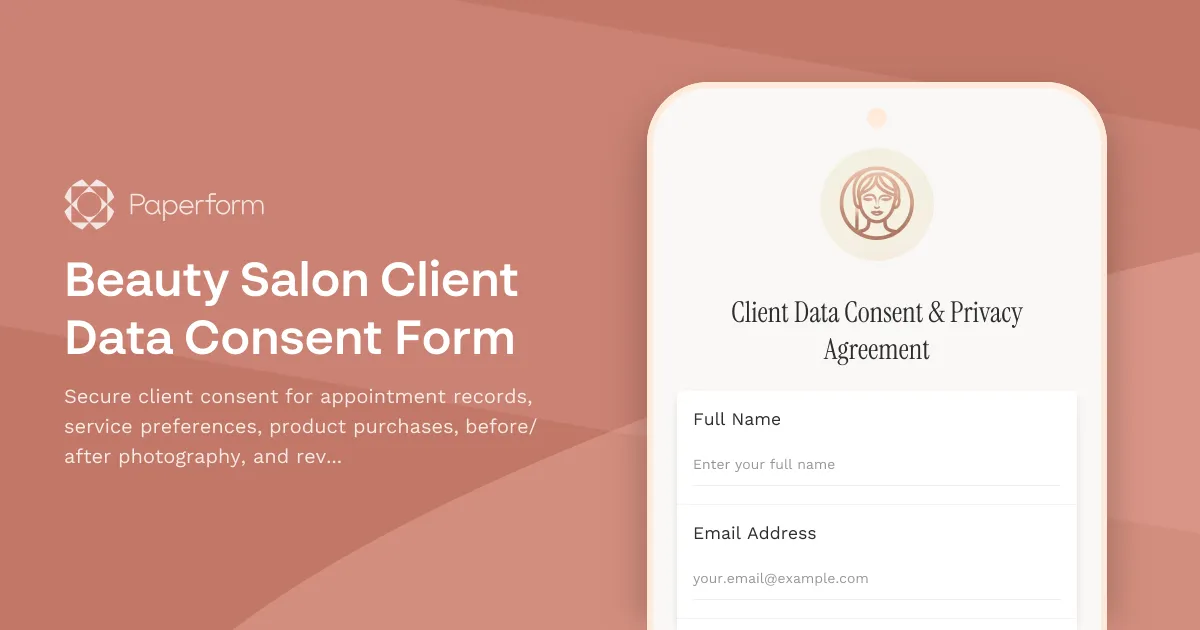 Beauty Salon Client Data Consent Form