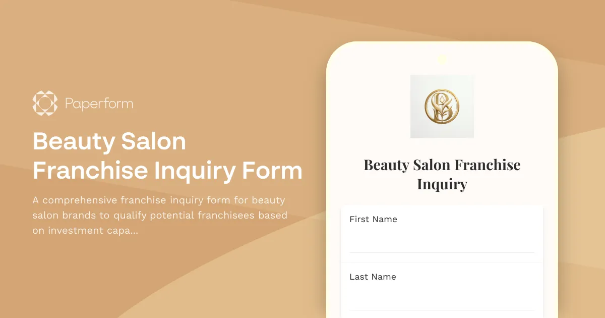 Beauty Salon Franchise Inquiry Form
