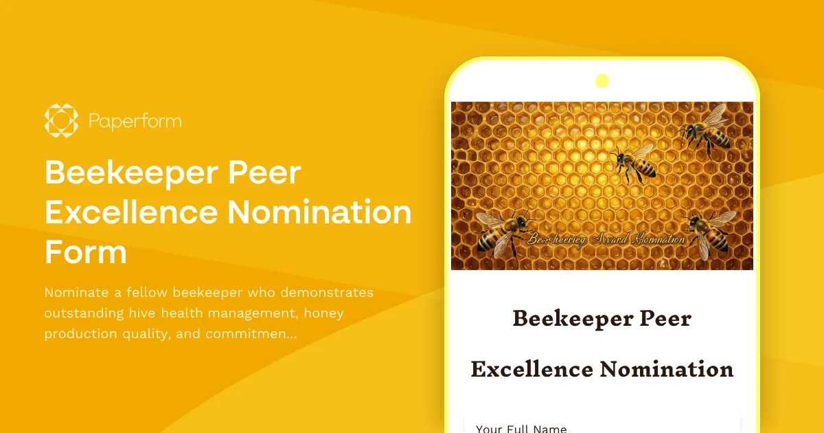 Beekeeper Peer Excellence Nomination Form