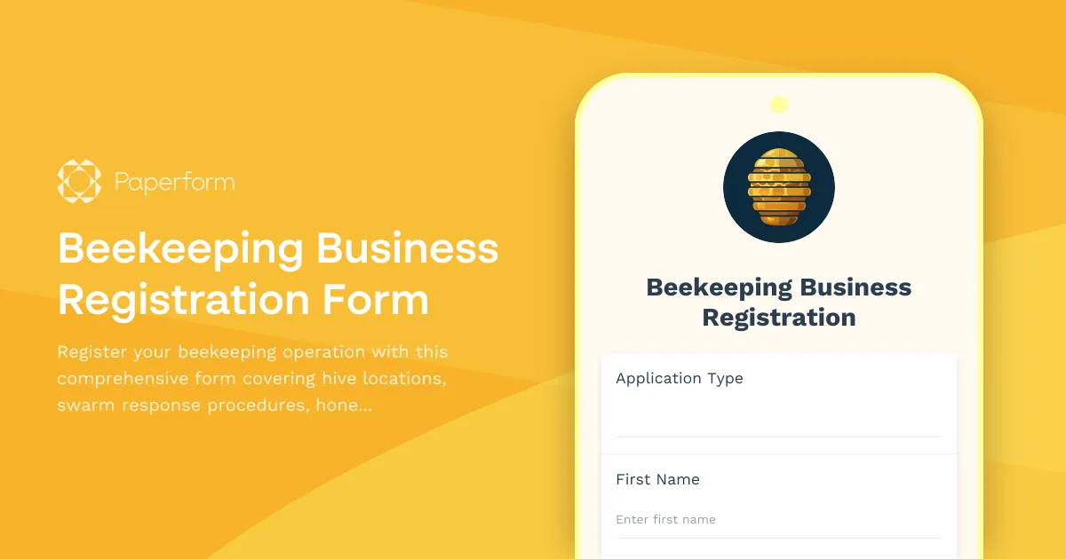 Beekeeping Business Registration Form