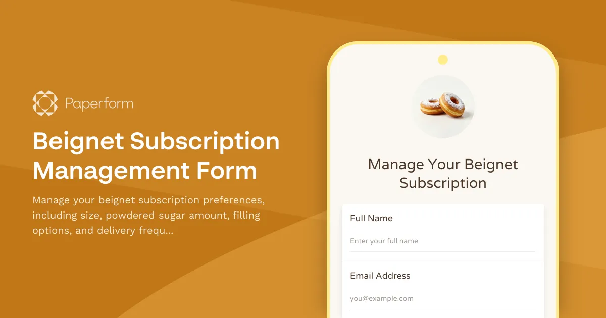 Beignet Subscription Management Form