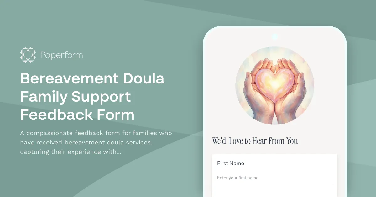 Bereavement Doula Family Support Feedback Form