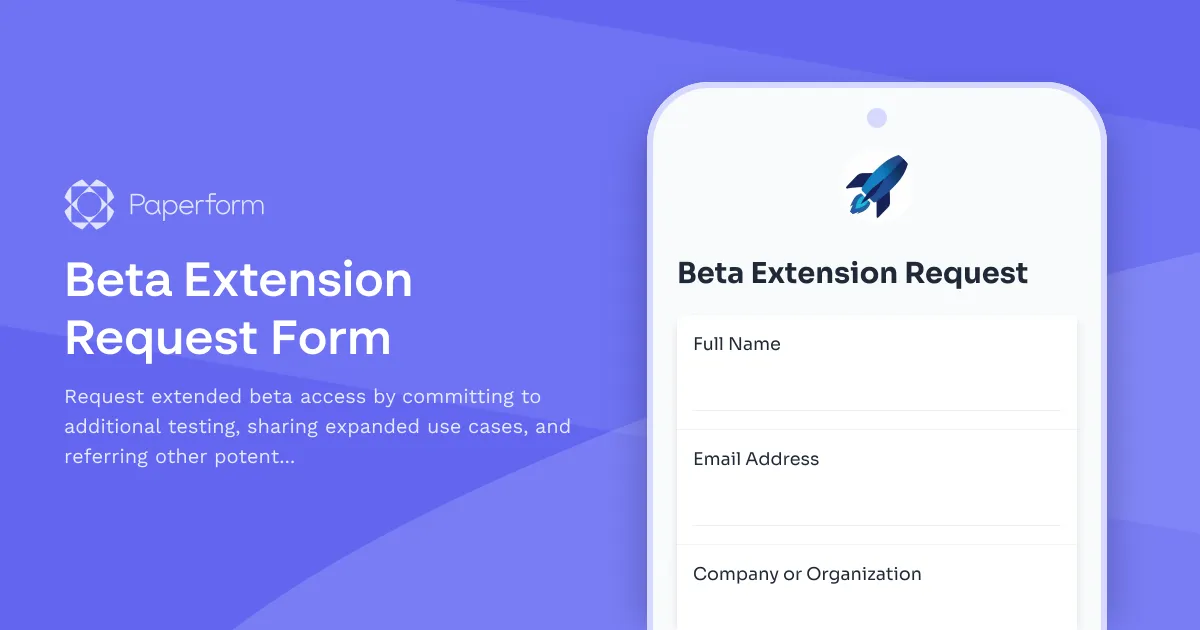 Beta Extension Request Form