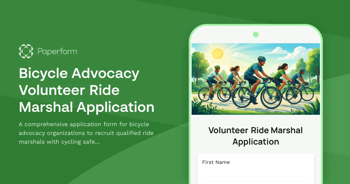 Bicycle Advocacy Volunteer Ride Marshal Application