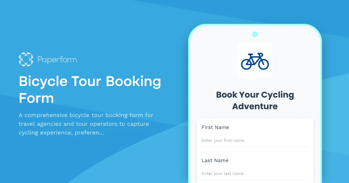 Bicycle Tour Booking Form
