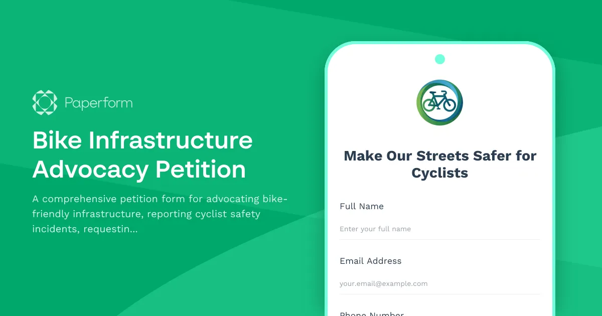 Bike Infrastructure Advocacy Petition