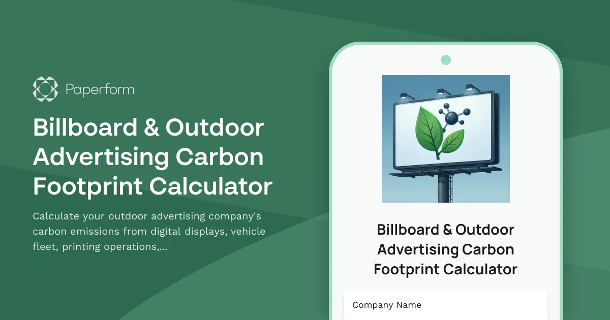 Billboard & Outdoor Advertising Carbon Footprint Calculator