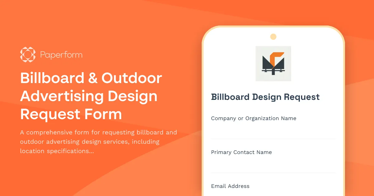 Billboard & Outdoor Advertising Design Request Form