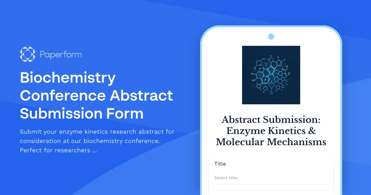 Biochemistry Conference Abstract Submission Form